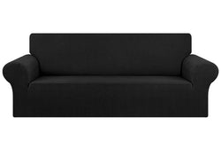 Stretch Sofa Slipcover - Black (4-Seat)