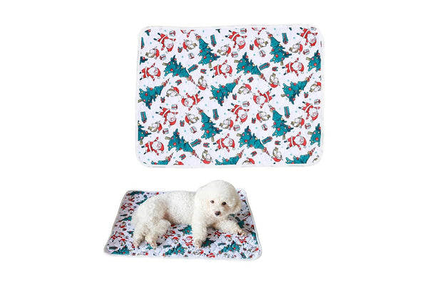 Christmas Washable Reusable Pet Dog Training Pads Pee Mat Absorbent Cushion Bed Style 2