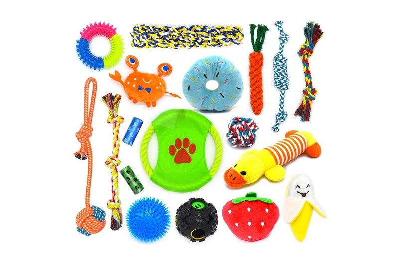 18Pcs Dog Chew Toys Set Pet Teething Toy Interactive Dog Toys