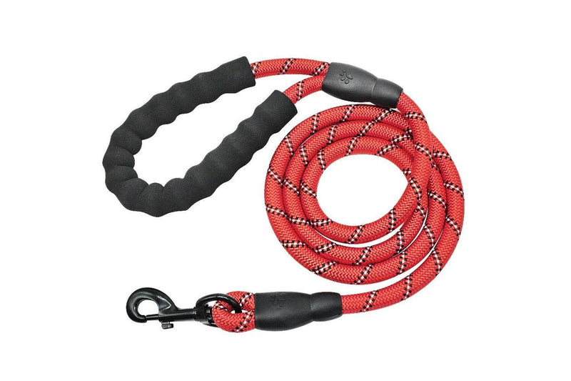 Red Reflective Dog Pet Leash Rope Nylon Small Medium Large Dogs Puppy Leashes 150Cm Long Heavy Duty - Red