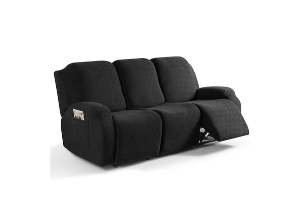 COMFEYA 3 Seater Recliner Covers for Recliner Chair - Black