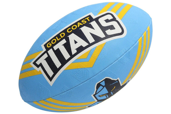 Steeden NRL Supporter Rugby League Ball - Gold Coast Titans - Size 5