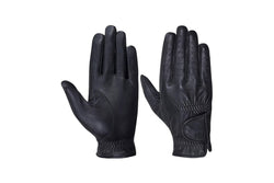 Hy5 Adults Leather Riding Gloves (Black) (XS)