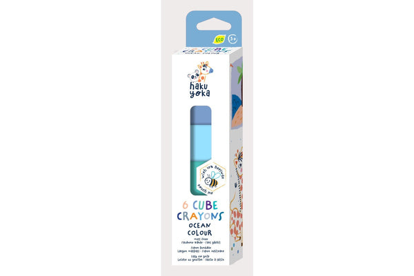 Haku Yoka: Cube Crayons - Ocean Colours (6-Pack)