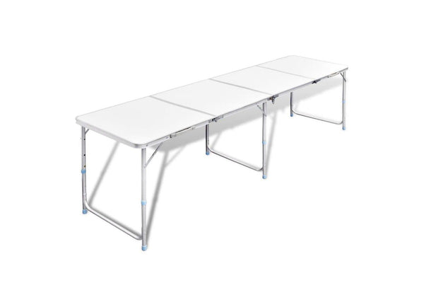 Foldable Camping Table Height Adjustable Aluminium 240 x 60 Cm Aotxi