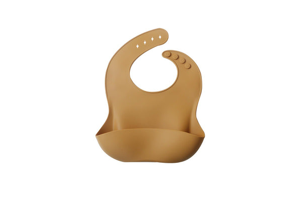 Baby Silicone Adjustable Bib - Brown