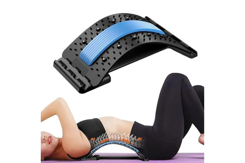 Four-Level Back Support Stretcher Back Massager Lumbar Back Support Stretcher Blue