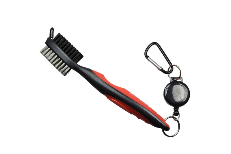 2 Sets of Golf Club Brush Groove Cleaner With Retractable Zip Line And Aluminum Carabiner Standard