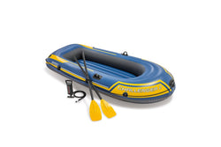 Intex 236cm Challenger 2 Inflatable Floating Sports Boat w Oars Paddles 14y+