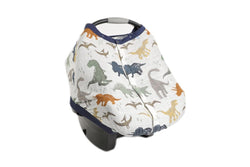 Little Unicorn: Muslin Car Seat Canopy V2 - Dino Friends