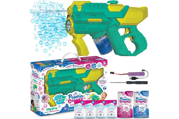 WOWmazing: Giant Bubbles - Poppin Colorz - Hydra 2 in 1 Water & Bubble Blaster