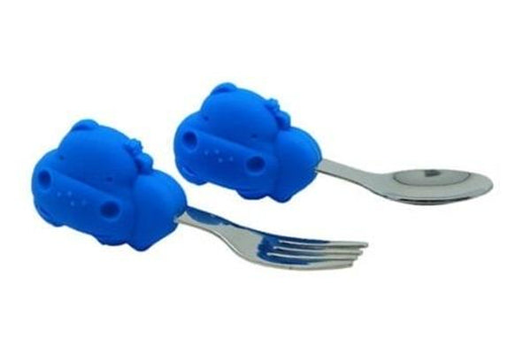 Marcus & Marcus: Silicone Palm Grasp Spoon & Fork Set - Lucas