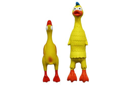 2PK Paw Play Latex Rubber 23cm Chicken 33cm Duck Squeaky Dogs Play Chew Toys Set