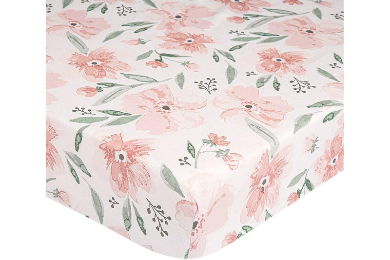 Crane Baby: Crib Fitted Sheet - Parker Floral (80 x 40cm)