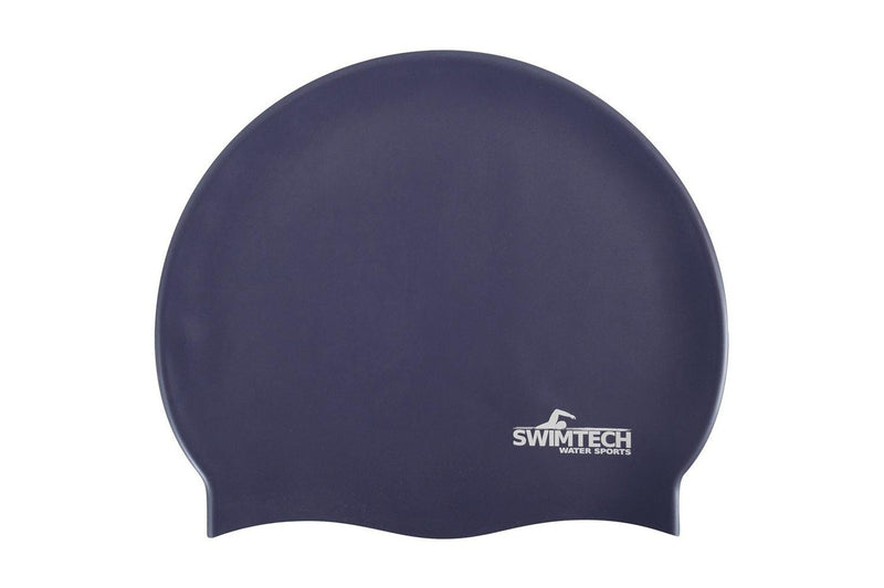 SwimTech Unisex Adult Silicone Swim Cap (Navy) (One Size)