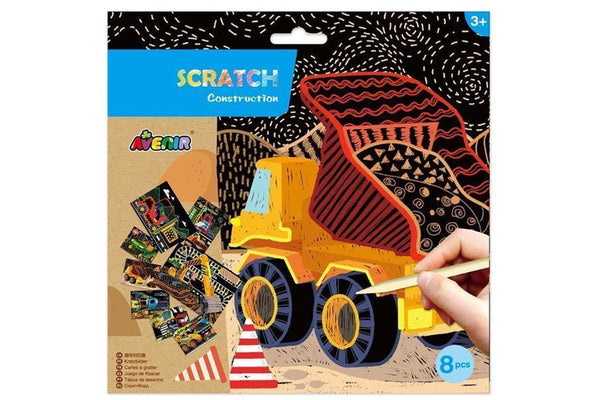 Avenir: Scratch Art Kit - Construction (8-Pack)