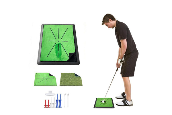 Replaceable Golf Practice Mat Set for Swing Path Feedback Training