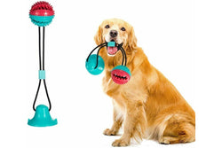 Dog Toy Suction Cup Self-Playing Rubber Ball Chew Food Dispensing Toothbrush