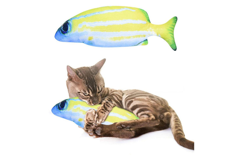 30cm Floppy Fish Cat Toy Realistic 3D Tail Wagging Fish Toy USB Rechargeable Cat Chew Toy -Style 1