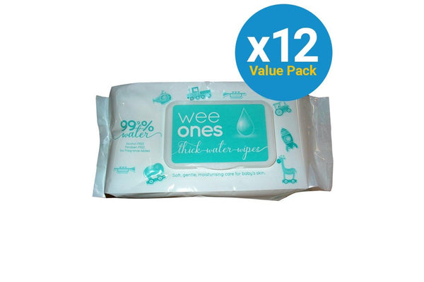 Wee Ones: Water Wipes - 12 Packs of 80 Wipes