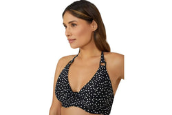 Gorgeous Womens/Ladies Spotted Non-Padded Bikini Top (Monochrome) (32FF)