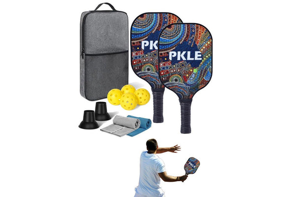 Fiberglass Pickleball Game Set 2 Pcs Pickleball Paddles with 4 Balls Style 3