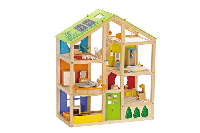 Hape: All Season Wooden Dolls House - Furnished