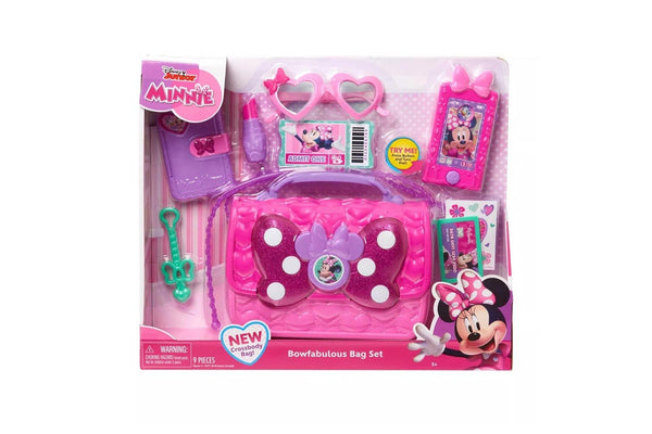 Disney Junior Minnie Mouse Bowfabulous Bag w Phone Lipstick Kids Play Set 3+