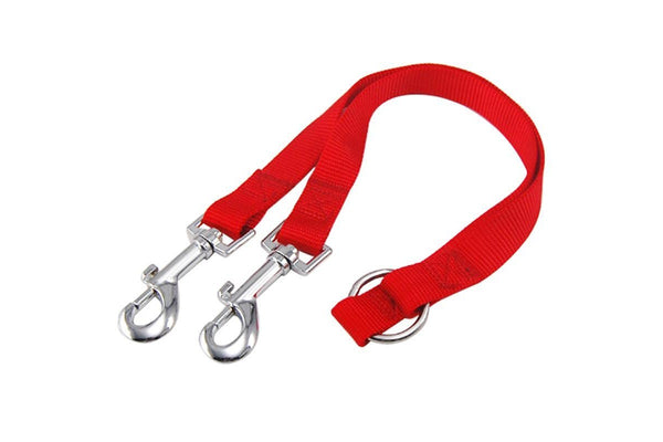 Red Double Dog Leash Connector - Red - Set Of 1