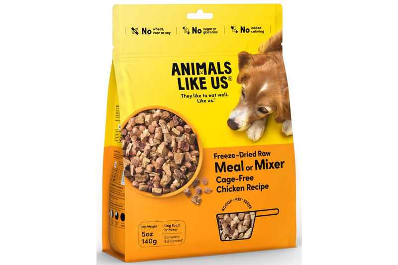 Animals Like Us: Freeze-Dried Raw Meal or Mixer Cage-Free Chicken Recipe Dog food (140g)