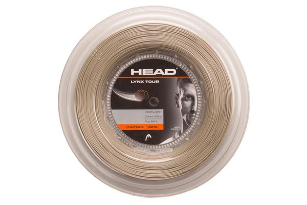 Head Lynx Tour 17g Tennis String Reel 200m 1.25mm Control Spin - Champagne