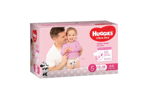 Huggies Ultra Dry Walker Girl Nappies Jumbo Pack - Size 5