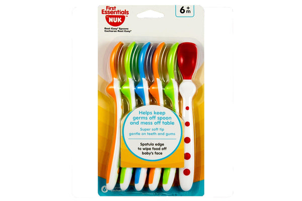 NUK Gerber Rest Easy Spoons BPA Free Gentle on Teeth & Gums - 6 Spoon Set