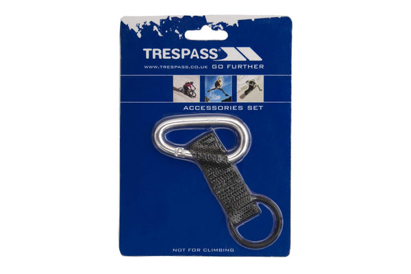 Trespass Affix 6mm Carabineer With Strap And Rubber Ring (Silver) (One Size)