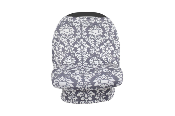 Breastfeeding Cover Cotton Nursing Maternity - Damask Grey/White