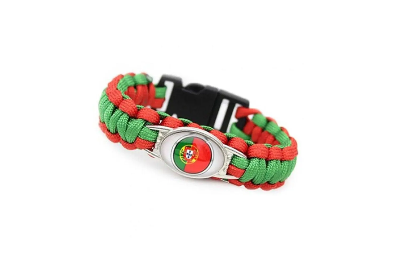 Multifunctional Flag Pattern Emergency Survival Bracelet Portuguese - Standard