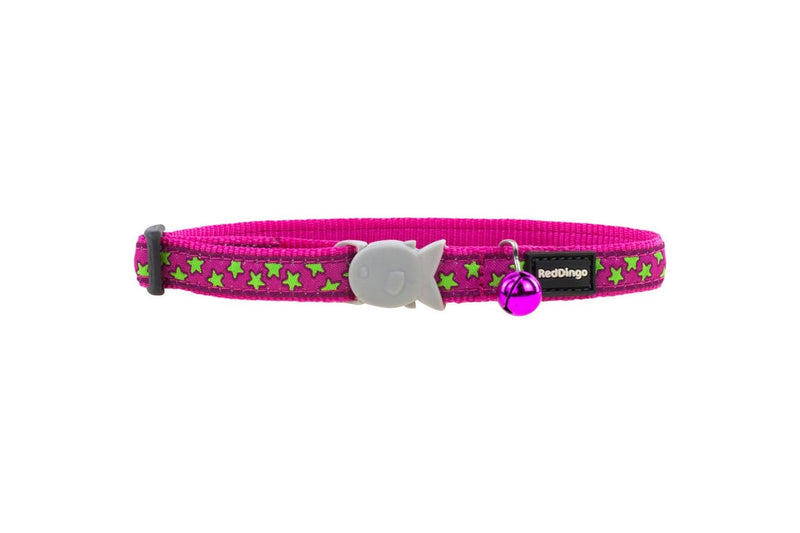 Dog Collar By Red Dingo Style Stars Lime On Hot Pink