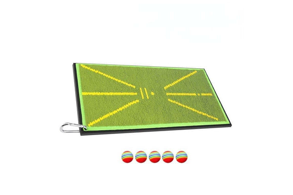 Djd038 Golf Batting Pad Swing Practitioner Beads Training Trace Detection Cushion - With 5 Sponge Balls