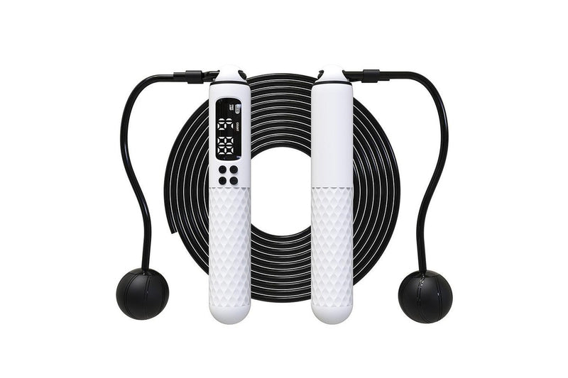 Smart Digital Jump Rope Set Accurately Skipping Rope Weighted Exercise Rope for Fitness Training White