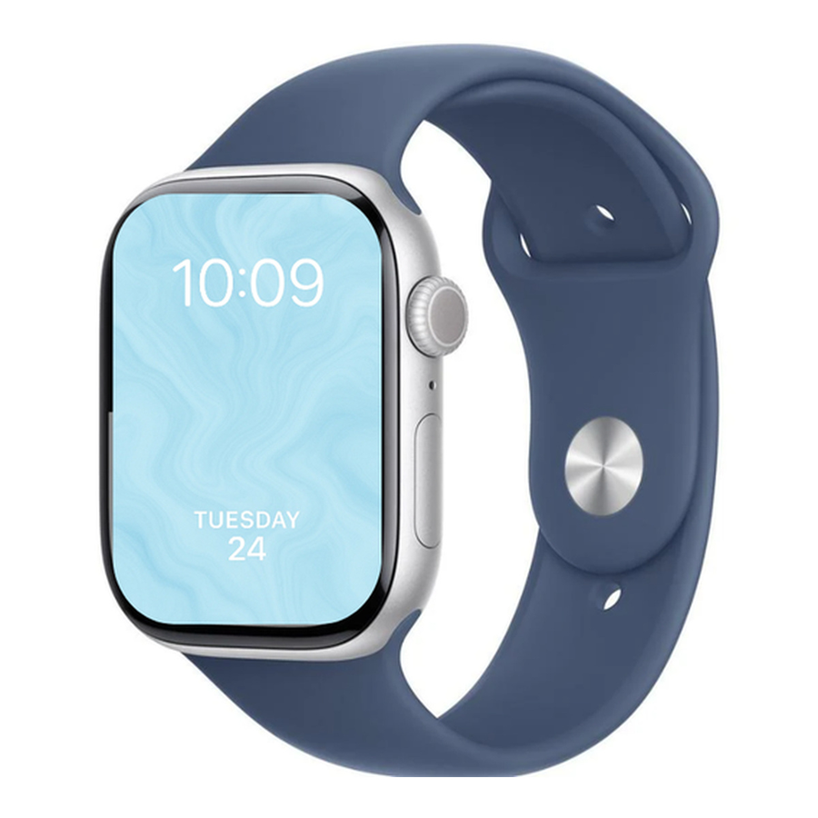 Apple Watch Series 10 46mm Aluminium GPS Silver with Navy Blue Sport Band (100% Battery) - As New Refurbished