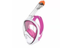 Full Face Snorkel Mask Set Anti-fog Anti-leak Dry Breathing System Safe Diving Goggles Pink-S