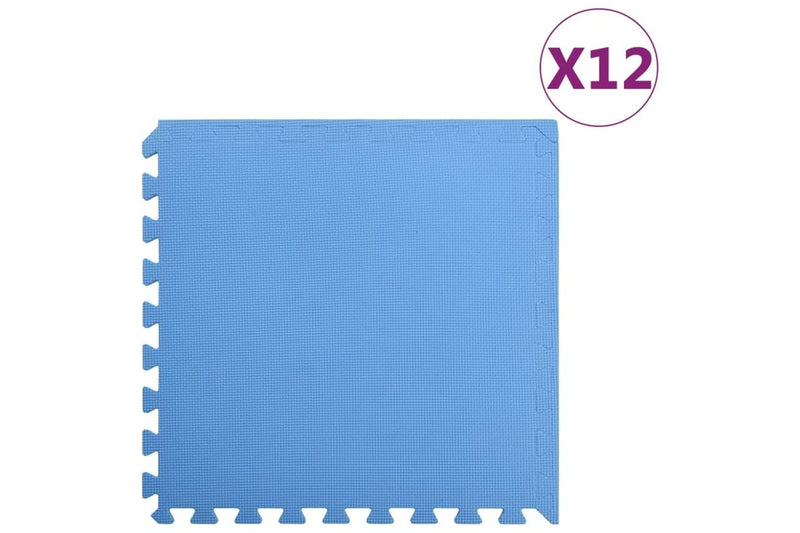 Floor Mats 12 Pcs Eva Foam Blue