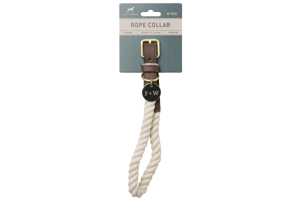 Field + Wander: Large Rope Collar - 43-53cm (Cream)