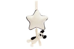 Jellycat: Bashful Puppy Musical Pull - Black and Cream