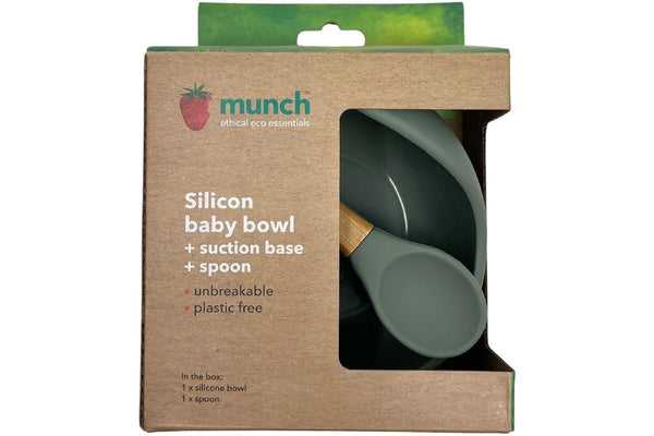 Munch: Baby Silicone Bowl And Spoon - Navy