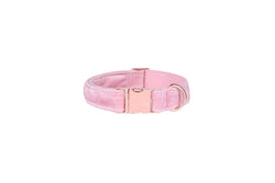 Pink Candy Velvet Dog Collar And Leash Set - Pink - Xs - Collar Only