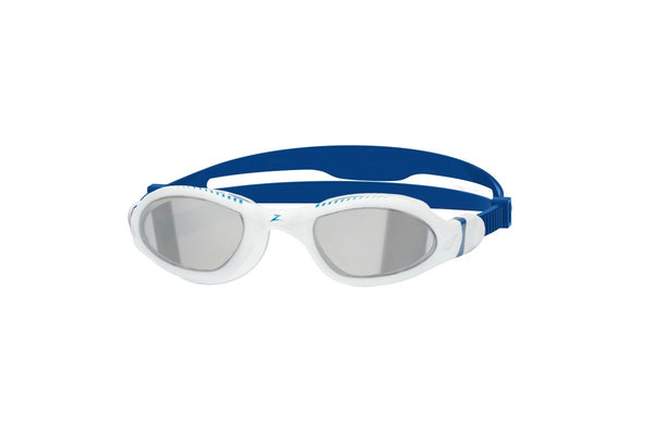 Zoggs Unisex Adult Tiger LSR+ 2024 Racing Swimming Goggles (Titanium/White/Blue) (One Size)