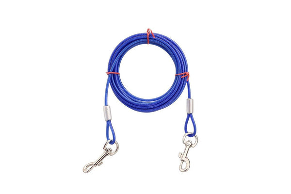 Ondoing 3M/ Dog Tie Out Cable Leash Lead Tangle Free Outdoor Yard Walking Runing-Blue