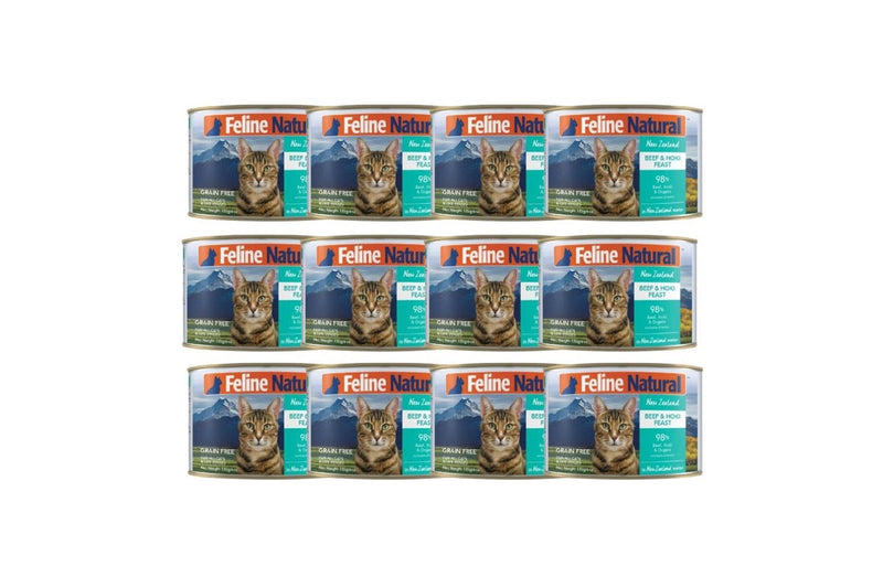 Feline Natural: Canned Cat Food, Beef & Hoki 170g (12 pack)