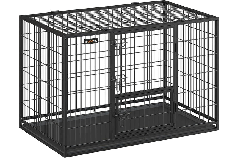 Feandrea Heavy-Duty Dog Crate with Metal Frame for Medium and Large Dogs